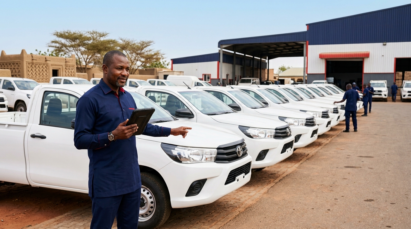 Fleet vehicles and drivers at work